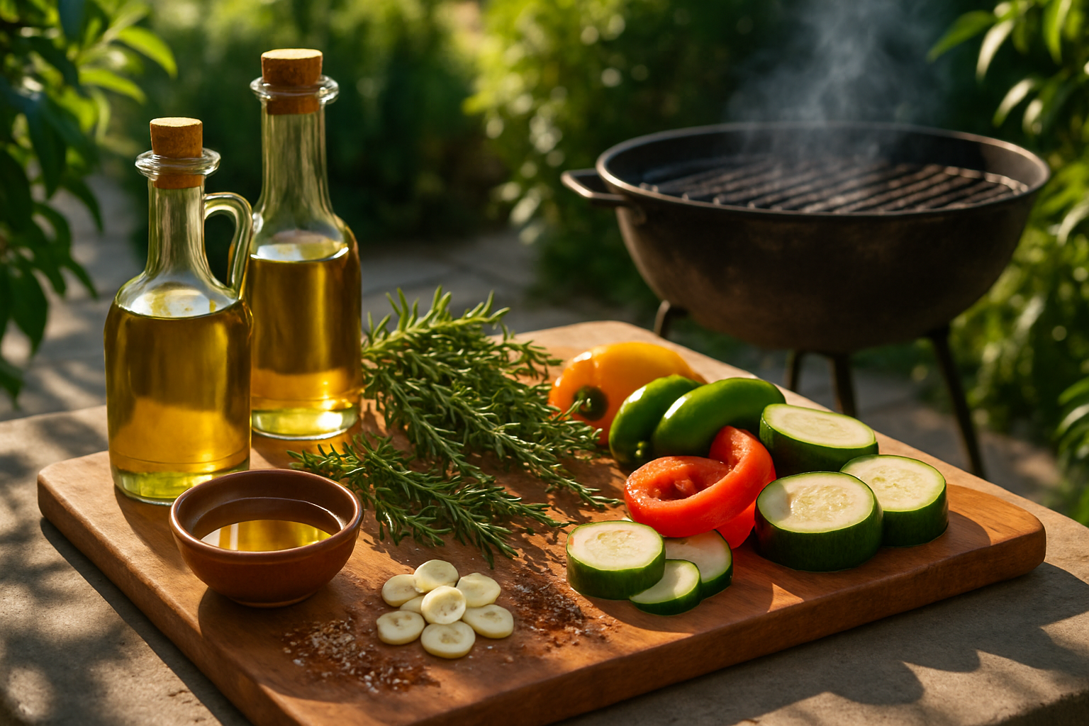 Marinadă cu ulei de măsline pentru carne și legume la grătar