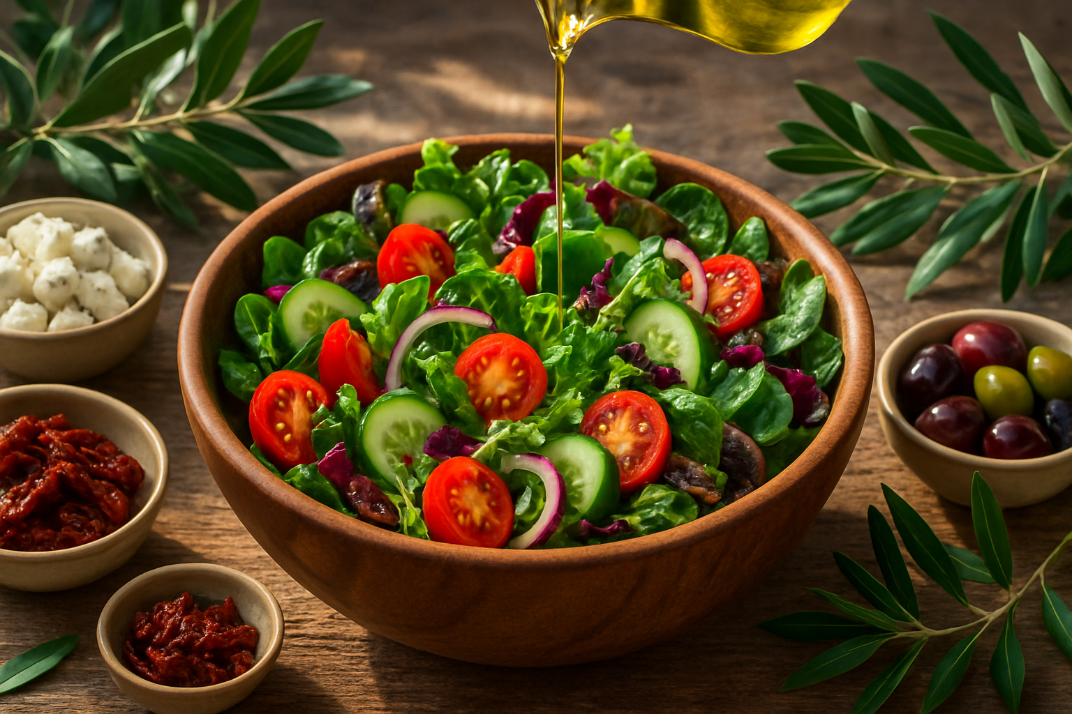 Uleiul de măsline extravirgin în salate – rețete și combinații delicioase