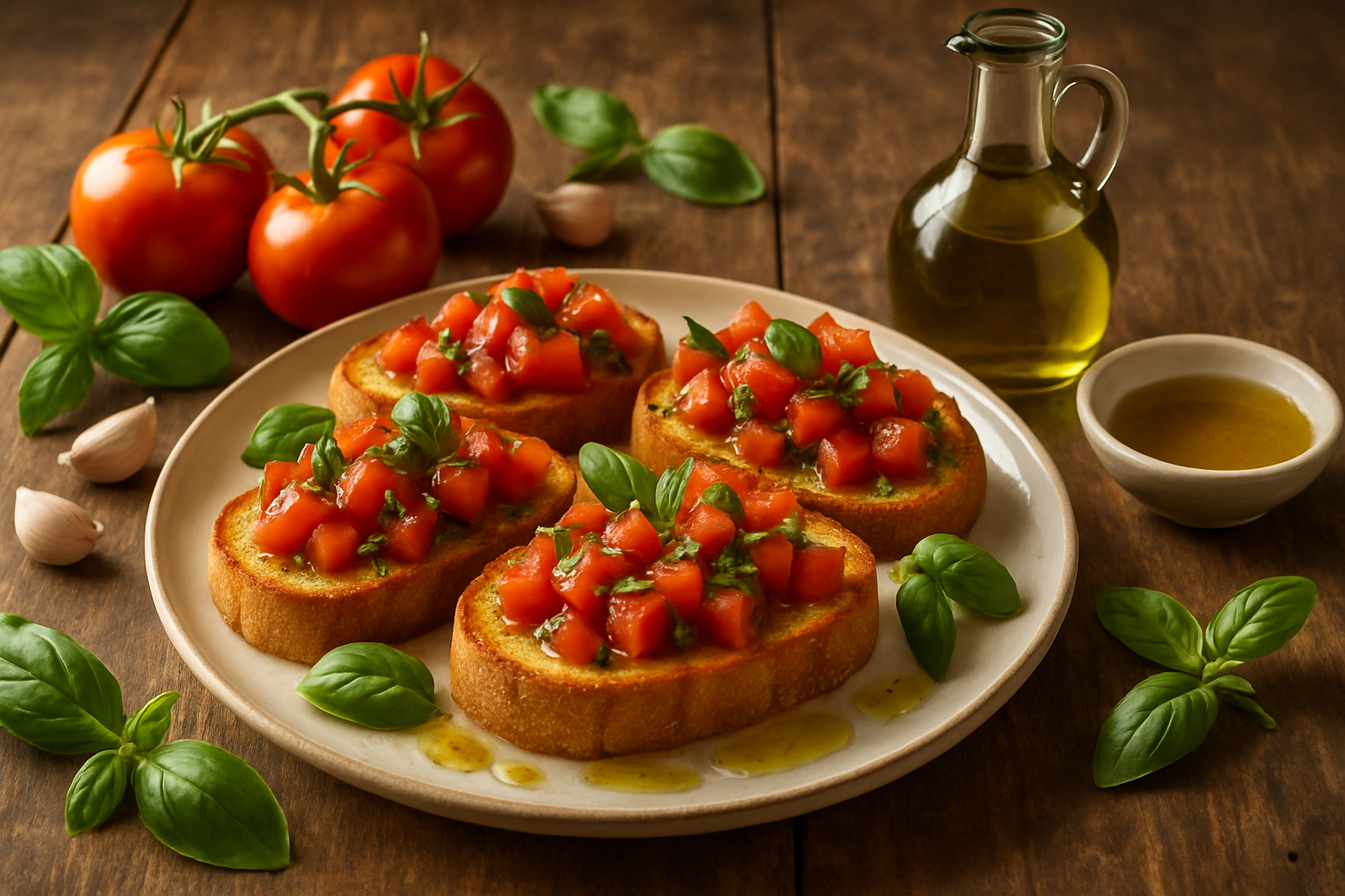 Bruschette cu ulei de măsline extravirgin – rețetă italiană clasică